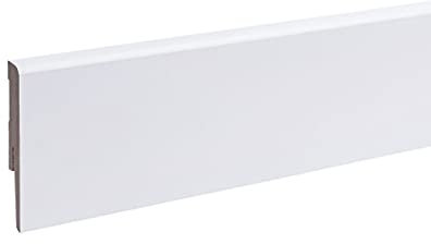 Leiste24 Plinthe Weimaer - Blanc brillant - Hauteur : 80 mm - Plinthe de sol - Blanc brillant
