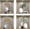 ANHUIB Sticker Muraux 3D de Salon,Autocollant Mural Plante,Décoration Murale 3D Autocollants Plante,Sticker Mural Feuille Verte 3D,DIY Autocollants de D'art Vase Chambre à Coucher Salle de Bains Décor