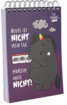 United Labels Pummel & Friends Notizblock Grummeleinhorn – Heute ist nicht mein Tag. Morgen auch nicht! perforiert gepunktet 100 Blatt Ringblock