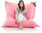 SMOOTHY Original Cotton Indoor XXL Sitzsack 400L Riesensitzsack Sitzkissen Sessel aus Baumwolle für Kinder & Erwachsene (180 x 140 cm, Rosa-Pink)