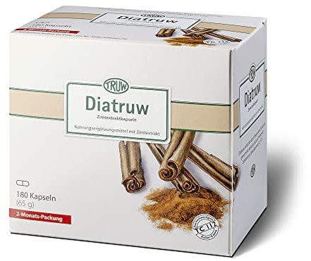 Diatruw Zimtkapseln - Nahrungsergänzungsmittel mit Zimtextrakt aus der Cassia-Zimtrinde, 180 Kapseln