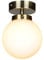 Jugendstil Deckenlampe mit Glaskugel – Badezimmer Deckenleuchte Messing – Metall – Ø15 cm – E14 – Feuchtraum geeignet – Badlampe Decke klassisch