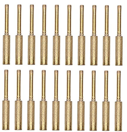 Chainsaw Grinding File, 20Pcs Chainsaw Sharpener Burr Stone File, Chainsaw Sharpener for 7/32 Inch Wheel and Large Chainsaw Chain(5.5mm-Gold)