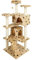 Árbol rascador Beige con Huellas 130cm para Gatos con Plataformas y refugios para Escalar sisal