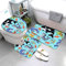 AOLIGL Badezimmermatte Set Cartoon Delphin Schildkröte Blau 3D Drucken Teppich Badezimmer Badgarnitur 3teilig Mikrofaser Bath mat U-förmigen Contour Matte- WC Vorleger（40 x60 cm）