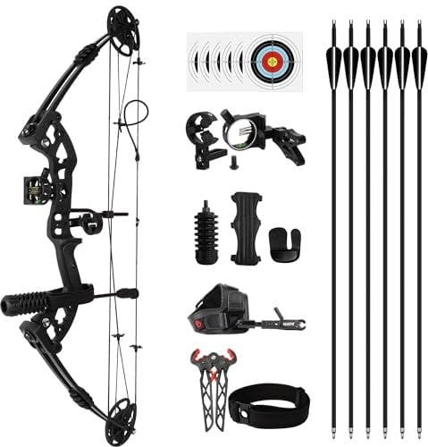 REAWOW Compound Bogen Compoundbogen Jagdbogen Pfeile Set 30-60 LBS Einstellbare Sportbogen Erwachsene und Compound Bögen Komplett Set 310fps