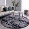 VOFUSHON Teppich Rund Hochflor Teppich Wohnzimmer Teppich Langflor Teppiche für Wohnzimmer flauschig Shaggy Schlafzimmer Bettvorleger Outdoor Carpet(Ø 150 cm Rund,dunkelgrau)