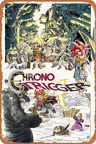 Clilsiatm Chrono Trigger Poster Vintage Game Blechschild Retro Metall Blechschild 20,3 x 30,5 cm