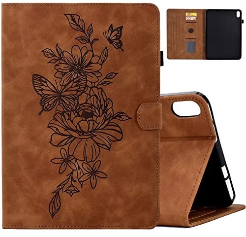 MOKASE Étui pour New iPad 11e génération (2025 A16 11 Pouces) / iPad 10e génération (2022 10,9 Pouces), Housse Mince en Daim avec Support Multiangle, Auto Wake/Sleep Folio Cover & Porte-Stylo, Brown