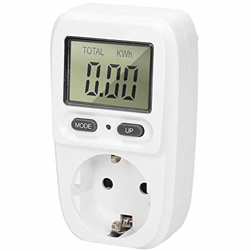 Miratic Stromzähler für Steckdose Strommessgerät Steckdose mit LCD Bildschirm Stromzähler Für Balkonkraftwerk Max. Belastung: 3680 Strom: 16 A IP20