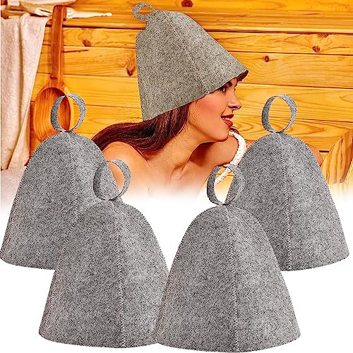 Gorro De Sauna, 4 Piezas Gorro De Fieltro Gorro De Sauna Gorro De Sauna Gorro De Fieltro Gorro De Sauna Gorro De Fieltro Accesorios De Baño Gorro De Ducha Para Hombres Y Mujeres