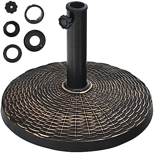 COSTWAY Resin Parasol Base, 38mm/48mm Heavy Duty Umbrella Stand Holder with Wheels, Outdoor Garden Patio Yard Cantilever Banana Umbrella Base (10kg, 45 x 45 x 34cm, without Wheels)