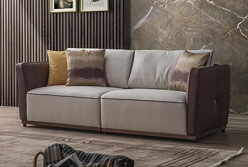 JV Möbel Zweisitzer Sofa Luxus 2 Sitzer Sofas Sitz Wohnzimmer Modern Polyester Stoff Neu