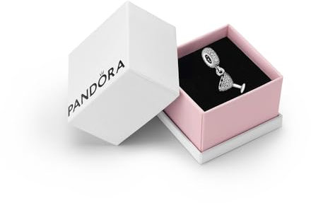 PANDORA Moments Women's Sterling Silver Pavé Cocktail Glass Dangle Charm, With Gift Box