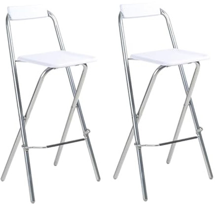 Pealihuy Tragbare klappbare Barhocker for Erwachsene, 2er-Set, Küchen-Frühstücks-Hochstuhl for Büro, Party, Restaurant, ergonomischer Klappstuhl mit Rückenlehne (Size : 75cm)