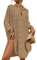Bsubseach Bouton vers Le Bas Chemise Blanche Femme Couverture Robes Chic Et Elegant Robe de Plage Swiss Dot Kaki
