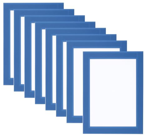 PATIKIL 8 Stück 4x6 Magnetischer Bilderrahmen Selbstklebend Hellblau | A6 Magnetischer Rahmen, Magnetische Fotorahmen, Wiederverwendbar, für Kühlschrank Fenster Wand
