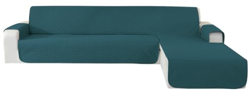 YSTELLAA Couchbezug L Form 3 Sitzer, Dunkelgrün | Sofa Überzug Ecksofa Rutschfest, Couch Bezug L-Form Universal, Reversibel Couch Überzug Ecksofa Waschbar