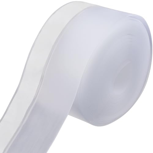 GORGECRAFT 5m x 4.5cm Weather Stripping Door Seal Strip Weatherproof Silicone Sealing Sticker Transparent Self Adhesive Tape Bottom for Door Draft Stopper Windows Shower Glass Gaps