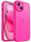 CANSHN Matte Compatible with iPhone 15 Case, Upgraded [Full Camera Protection] [Translucent Matte] Shockproof Protective Phone Case 6.1 - Hot Pink