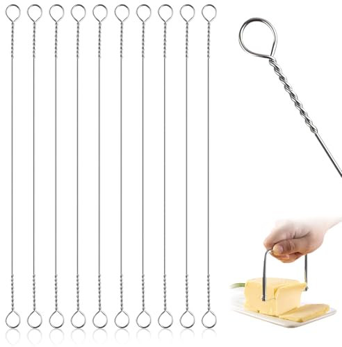 10er-Pack Käseschneider-Draht,Edelstahl-Käseschneider-Ersatz-Käsedraht-Kuchenmesser für Zuhause, Restaurant,Küche,Party,Schneidzubehör,Käseschneider-Draht zum Schneiden weicher Käsekuchen