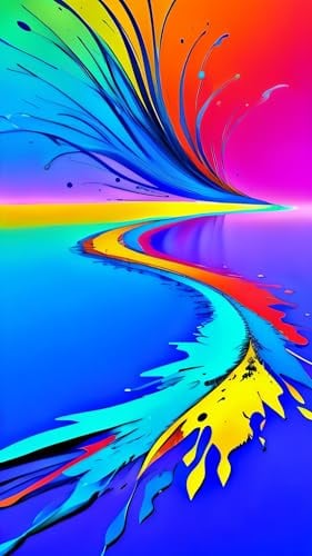 ARTGOTO Diamond Painting Erwachsene 40x70cm Groß Abstrakt Regenbogen | 5D Diamant Painting Set Eckige Quadratische Steine XXL, DIY Wandbild mit 2 Werkzeugsets für Wohnzimmer Deko
