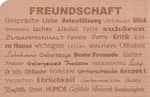 Holzpostkarte Freundschaft