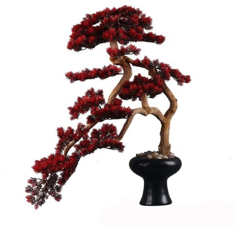 KCUZO Chinese Rhododendron Root Crafts Simulation Red Pine Tree Crafts Decorations for Entrance Tables