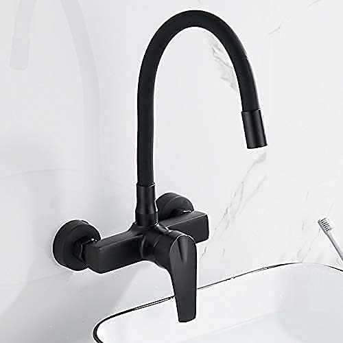 -Wasserhähne, Wasserhähne, Küchenspüle-Wasserhahn, Wasserfall-Waschbecken-Mischbatterie, in der Wand drehbarer heißer und kalter Küchenhahn, Gemüsebecken, Wäschebecken, Spülbecken, Wand/a