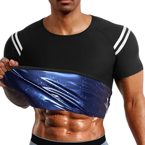Generico Men's Sauna Vest Heat Trapping Sweat Waist Trainer, Mens Sweat Vest Waist Trainer, Men Sauna T Shirts Sweat Sauna Suit Sauna Vest, Sweat Shirt For Fitness, Gym Workout Fitness Tank Top