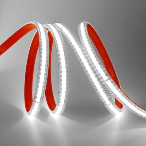 HEGEHE 230V COB LED Streifen, Alle 10cm schneiden, 240LEDs/m Superhell Hohe Dichte, Flexibles COB LED Lichtband Strip für DIY Festival Party Innendekoration (Weiß, 25M)