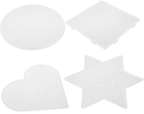 HOMOBABE 4stücke Bohnenpuzzleschablonen Zum Selbermachen Geometrische Vorlagen Für Junge Mädchen Transparente Kunststoffstecktafeln Vielseitiges Lernspielzeug Für Schule Und Zuhause