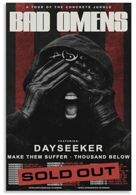 HUEAEHAHE Bad Omens (4) Wandbild Leinwand Poster Wanddeko Wanddeko Stil ohne Rahmen 50x75cm