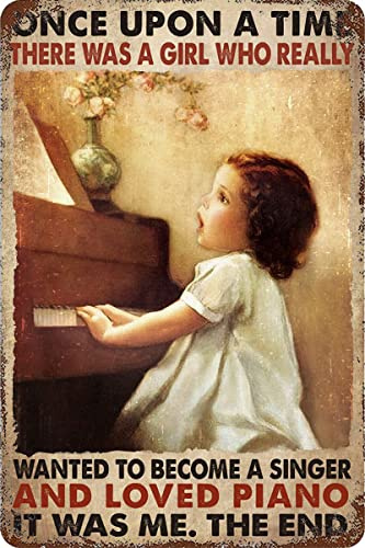 Vintage-Blechschild „A Girl Really Wanted to Become A Singer, Metallposter, Wanddekoration, lustige Dekoration für Zuhause, Schlafzimmer, Bar, Zimmer, Garage, Vintage-Poster, Plakette, 14 x 20 cm