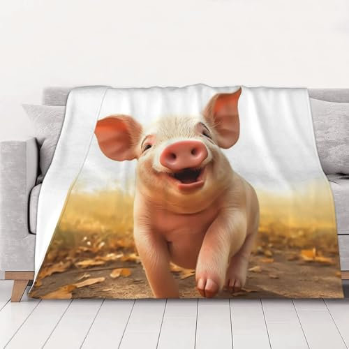 Smiley Decke, 101,6 x 76,2 cm, weiche und gemütliche Fleecedecke, leichte warme Fleecedecke für Sofa, Bett, Stuhl, Heimdekoration, Ganzjahresdecke