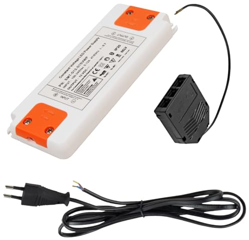 LED Trafo Treiber 1-15W 12V DC Eckig Elektronisch | Für LED Lampen| inkl. Mini-Verteiler 3-fach & 230V Zuleitung | Kompakt, stabilisiert, Kurzschlussschutz, flackerfrei