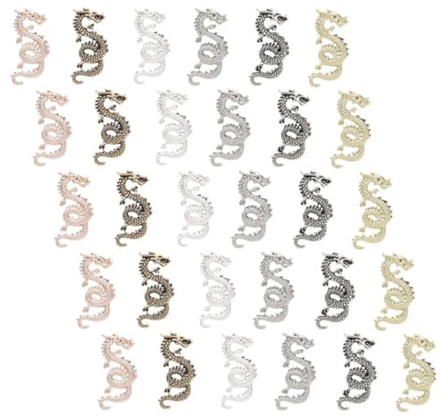 DECHOUS Metal Dragon Nail Charms 30 Pcs 3d Decorative Nail Art Accessories Color in Chinese Style, Lightweight Aluminum Alloy with Comfortable Wearing Color for Handicrafts and Dating