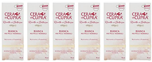 Cera di Cupra Bianca Pro Pelli normali Creme für normale Haut, Anti-Age Formel – 2,5 Flüssigunzen (75 ml) Tubes (Pack von 6) [Italienische Import]