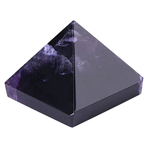 Walfront Amethyst Pyramide Stein, Lila Kristall Pyramide Figur, ägyptische Pyramiden Figur Statue Modell, Feng Shui Deko Handwerk