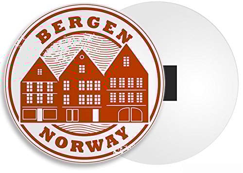 DestinationVinyl 1 x Bergen Norway Fridge Magnet - Europe Scandinavia Fjord Houses Travel #4256