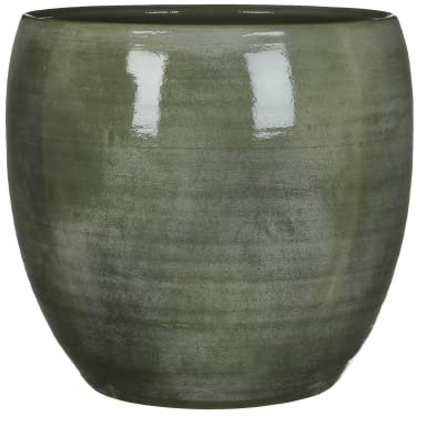 Mica decorations Lester Blumentopf - H31xØ33cm - Terrakotta - Grün