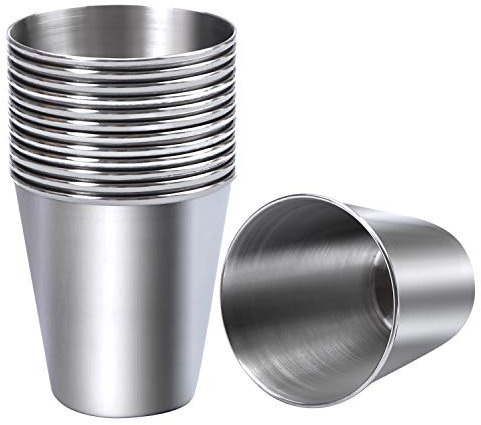 Ruisita 12 Pieces Stainless Steel Shot Cups Stainless Steel Shot Glass Drinking Tumbler (2.3 Ounce/70 ml)