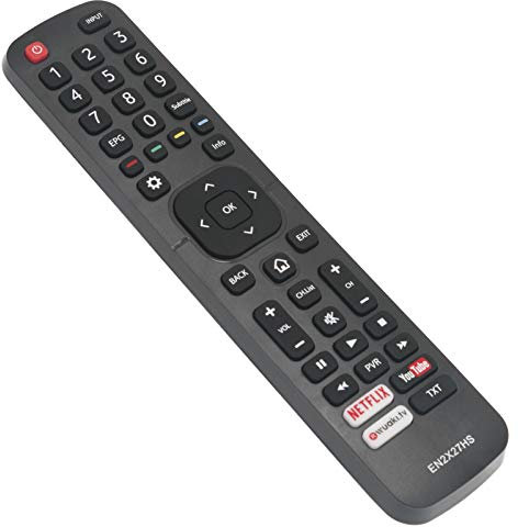 EN2X27HS Mando a Distancia de Repuesto - VINABTY Reemplace Control Remoto para Hisense H55M3300 H49M2600 H65N5300 H40M3300 HE43K300UWTS HE65K5500UWTS H49M3000 H43M3000 HE50K3300 H55MEC3050 H55EA6000