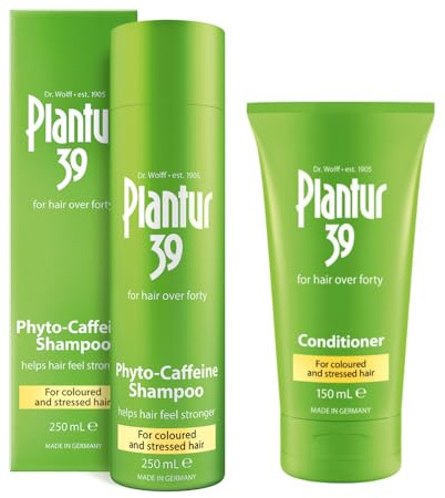 PLANTUR 39 SPOO COLOR CABELLO Champú 1x250ML y Acondicionador 1x150ML | Tratamiento anticaída para cabello teñido y castigado. Con fito-flavonas de té blanco para mujeres en la menopausia.