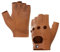 Harssidanzar Herren Fingerless Half Finger Leder Fahrhandschuhe Lammfell Ungefüttert Upgrade GM032EU,Bräunen, Größe S