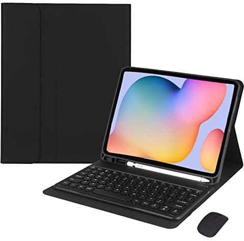 Keyboard Case for Samsung Galaxy Tab A7 10.4 2020 (SM-T500 / T505 / T507), Slim Lightweight Stand Cover w/Magnetically Detachable Wireless Bluetooth Keyboard, S Pen Holder,Black