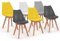 IDMarket - Lot de 6 chaises scandinaves SARA Mix Color Gris Clair, Blanc, Gris foncé x2, Jaune x2