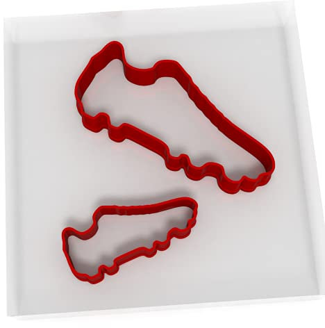 Custom Cutters Football Boot Shape Cookie Cutters | Set of 2 Plastic Cutters for Baking, Fondant, Clay, Pastry, Icing, Jewellery (5CM + 8CM)