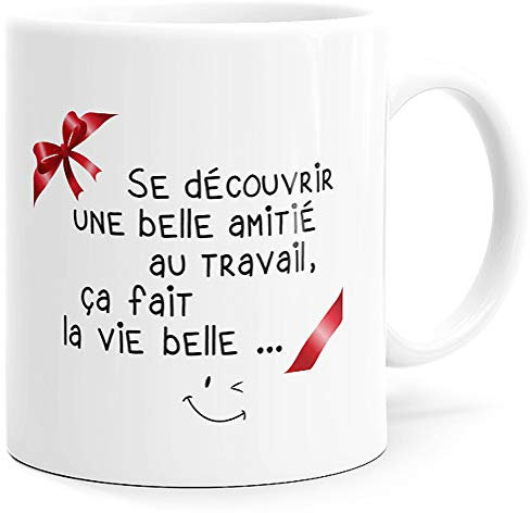 Luigi Collection Mug Humour Collègue Tasse Message Drôle Amitié. Idée Cadeau Original pour Départ en Retraite Mutation Travail Bureau Ami Homme Femme pour Anniversaire Noël Souriez dès le Réveil.