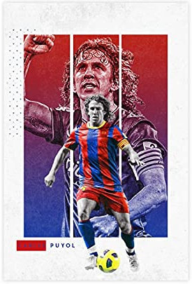 Carles Puyol Poster Fußball Kunst Leinwand Wand Schlafzimmer Dekor Bild Sport Landschaft Büros Raumdekor Geschenk Ungerahmt: 50 × 75 cm